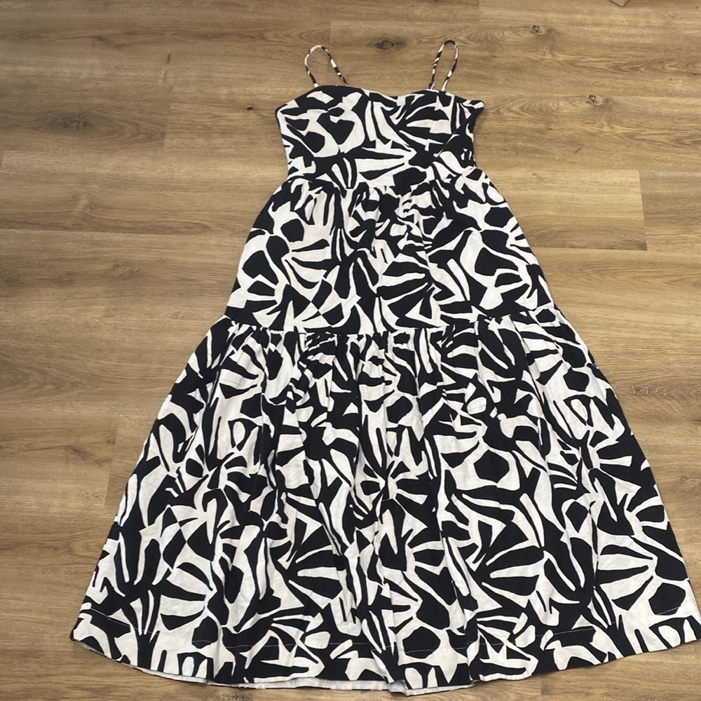 Christian Lacroix black and white tiered linen midi dress size medium - Picture 15 of 16